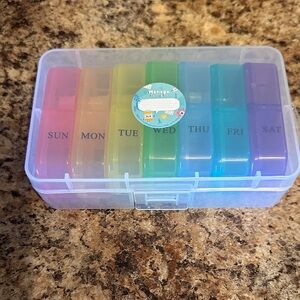Weekly Pill Organizer Box - Rainbow Colored Compartments